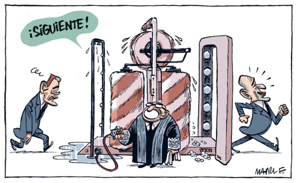 Viñeta de Manel Fontdevila para «Túnel de lavado»